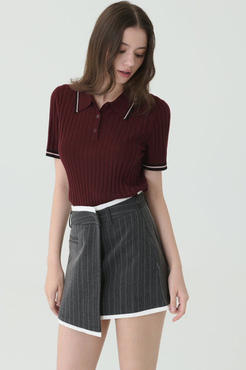Cherry line shirt in burgundy