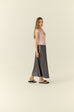 Square neck silk top in pink