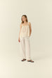 Embroidered cotton top in white