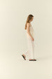 Embroidered cotton top in white