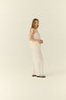 Embroidered cotton top in white