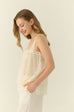 Embroidered cotton top in white