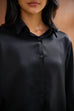 Spring date silky shirt in black