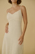 Special made floral elastic lace maxi dress in beige