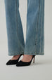 Double lined side split jeans