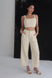 Old money wide leg pants in white