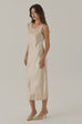 Litte luxury satin midi dress in champagne