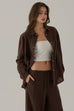 Fall for you shirt in brown