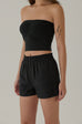 Relax fit linen shorts in black