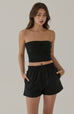 Relax fit linen shorts in black