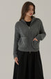 Chilly zip-up knitted jacket in grey