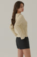 Chilly zip-up knitted jacket in beige