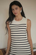 Vanessa striped knit dress in white
