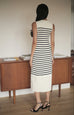 Vanessa striped knit dress in white