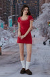 Xmas knit square neck bra Dress