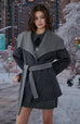 5th ave color contrast Wool Coat