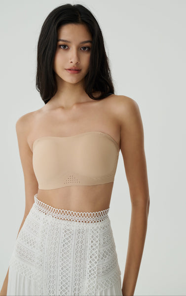 Two ways seamless bandeau bra in skin