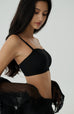 Two ways seamless bandeau bra in black