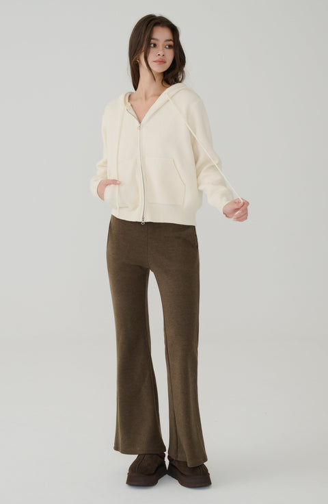 Wool blend flared pants in Green