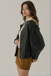 Moonlight dream faux leather jacket in black