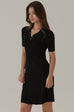Campus polo knit dress in black
