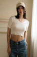Grab and go V neck top in white