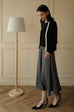 Quiet luxury silk skirt in gray