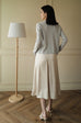 Quiet luxury silk skirt in beige