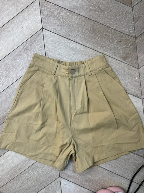 Smart Casual Cotton Short in Khaki/Black
