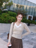 All in love knit top in Dark Grey/Khaki