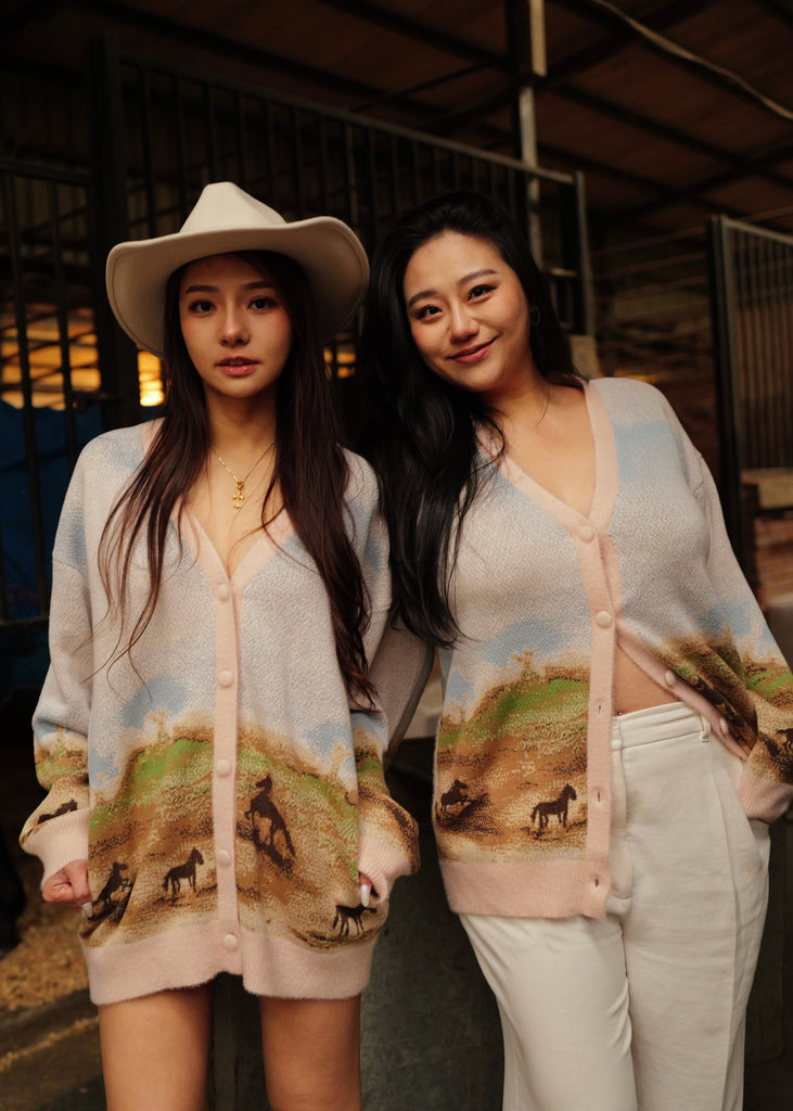 Cotton Canter knitted painting cardigan
