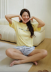 By Abby Too Pretty For a Job T-Shirt in blue/yellow/red