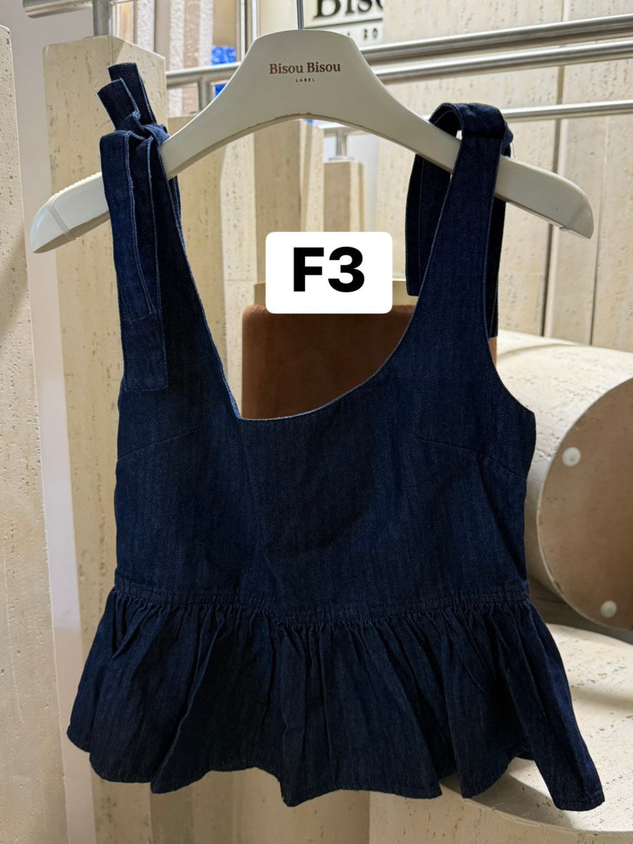 Weekend Denim Ruffle Top