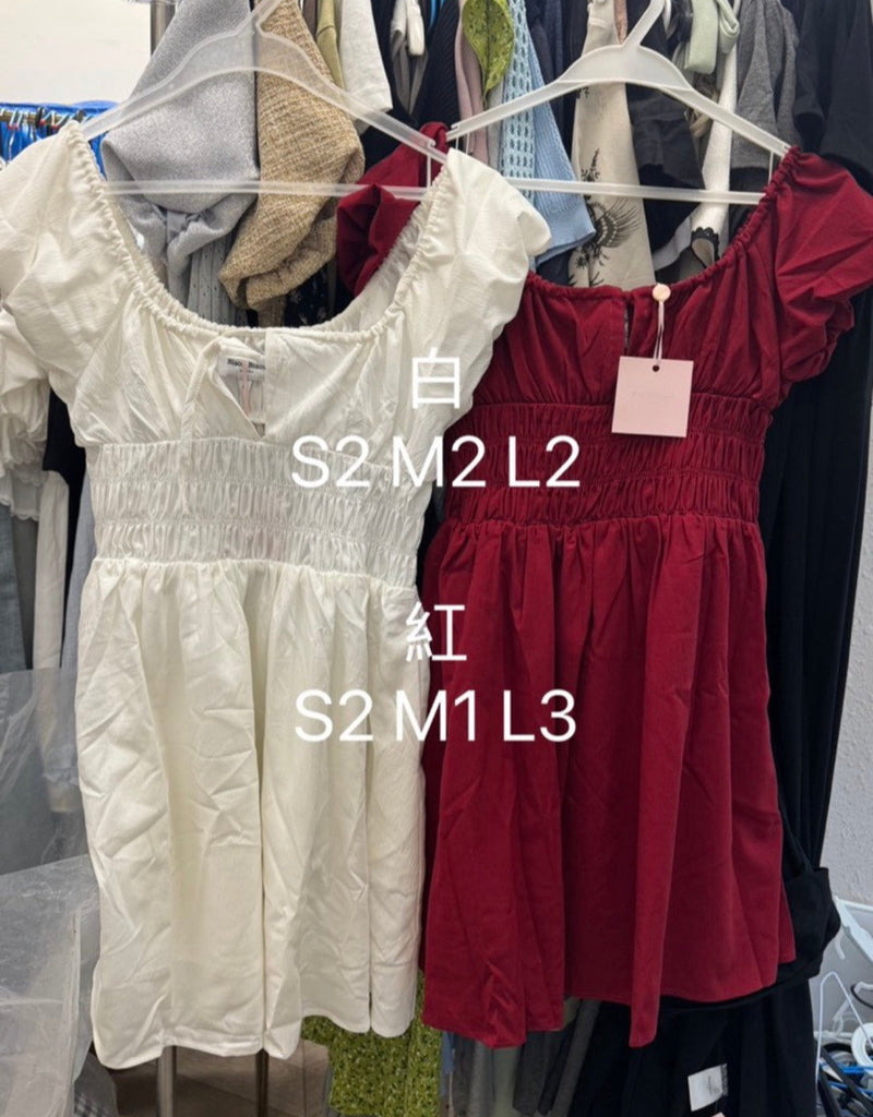Feel loved linen dress in red/white