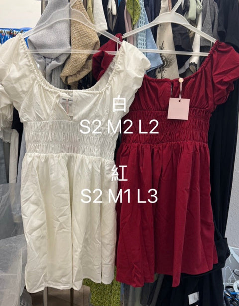 Feel loved linen dress in red/white