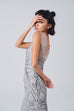 Party time grey sequin evening dress